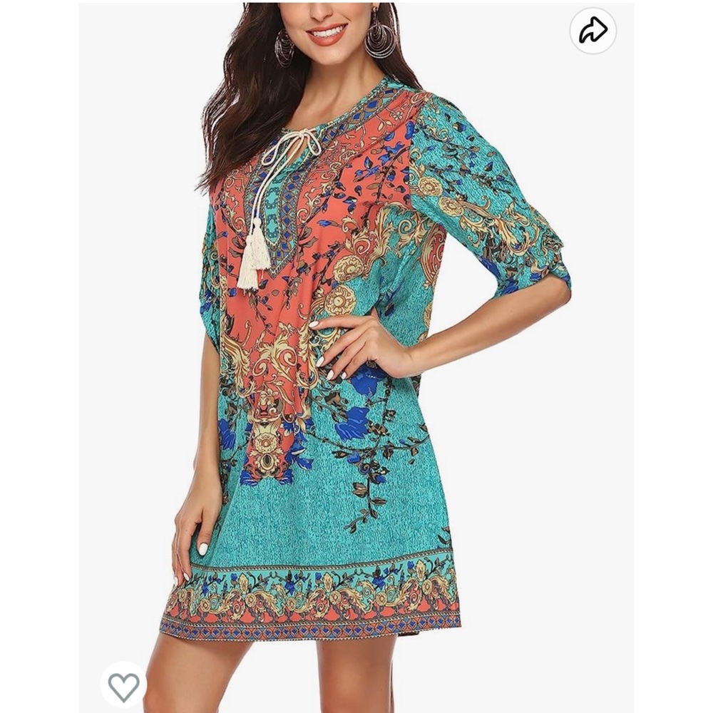 Bohemian Printed Loose Casual Tunic Dress